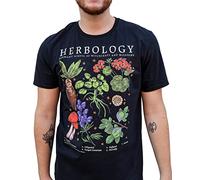 Harry Potter Herbology Plants Hogwarts - Camiseta para Adulto, Negro -, Medium