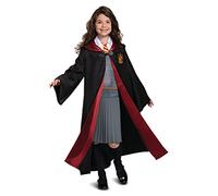 Harry Potter Hermione Granger Deluxe - Disfraz para niña, color negro y rojo, talla grande (10-12)