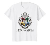 Harry Potter Hogwarts All Houses Crest Kids Camiseta, Niños, Blanco, 6 años