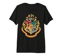 Harry Potter Hogwarts Crest Gold Camiseta Premium