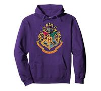 Harry Potter Hogwarts Crest Gold Sudadera con Capucha, Unisex para Adultos, Morado, XL