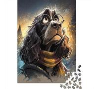Harry Potter Hogwarts Dog Art Print Puzzle Imposible,desafío for Adults Entretenimiento Creativo 1000 Piezas Obra De Arte De Juego De para Adultos Y Niños Mayores De 12 Años 38x26cm/1000pcs