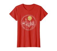 Harry Potter Hogwarts Full Moon Line Art Camiseta, Mujer, Rojo, S