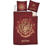 Harry Potter Hogwarts Funda Nórdica Cama 90 140x200 + Funda | Ropa de cama reversible | Algodón natural Oeko-Tex | Wizarding World | Cierre botones | Regalo | Lavable a máquina