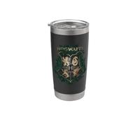 Harry Potter Hogwarts Green and Gold Floral Crest Vaso térmico de acero inoxidable de doble pared