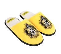 Harry Potter Hogwarts Hufflepuff - Pantuflas amarillas de casa, cómodas, unisex, para adultos, talla M, multicolor, Amarillo, 39/40 EU