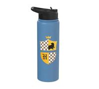 Harry Potter Hufflepuff Checkered Shield Crest Stainless Steel Insulated Water Bottle