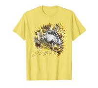 Harry Potter Hufflepuff Floral Badger Mascot Camiseta