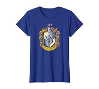 Harry Potter Hufflepuff House Crest Camiseta, Mujer, Azul Real, S