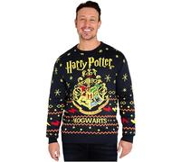 Harry Potter Jersey Hombre Navidad M-2XL, Suéter Navideño Hogwarts, Ideal para Invierno y Fiestas, Regalos Originales (XL, Azul Marino)