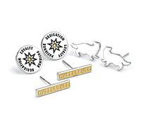 HARRY POTTER Juego de 3 pendientes oficiales de Harry Potter Hufflepuff, Medium, Zinc, Sin piedras preciosas