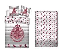 Harry Potter - Juego de Cama de 3 Piezas, Funda nórdica de 140 x 200 cm, Funda de Almohada y sábana Bajera