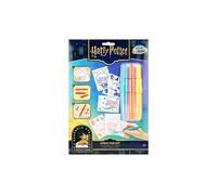 Harry Potter Juego de lápices de pulverización para niños, juego de pintura creativa con 3 bolígrafos y 3 plantillas, juego de arte DIY en sobre A4, diseño de Hogwarts y magos, regalo para niñas y