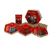Harry Potter Juego de Papelería, Incluye Lápices de Color, Rotuladores, Ceras de Color, Borrador, Sacapuntas, Cuaderno, Clip, Estuche Maletin, Set Escolar Niños y Adolescentes