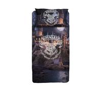 Harry Potter - Juego de sábanas para Cama Individual de algodón, sábana encimera + sábana Bajera Ajustable + Funda de Almohada, 100% algodón, Producto Oficial