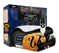 Harry Potter Manta Electrica 130x160cm, Manta Invierno Sherpa, 9 Niveles de Calor, Temporizador 12h y Protección contra Sobrecalentamiento (Negro Harry Potter, Throw EU)