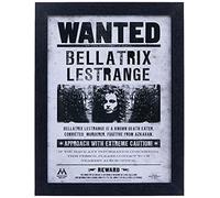 Harry Potter Memorabilia enmarcada, Papel MDF de 250 g/m², Bellatrix Wanted, 40L x 30W cm