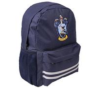 HARRY POTTER Mochila Casual Color Azul Oscuro - 30x14x41 cm - Fabricada en Poliéster - Incluye Bolsillo Lateral y Asas Ajustables - Estampado de Ravenclaw - Producto Original Diseñado en España