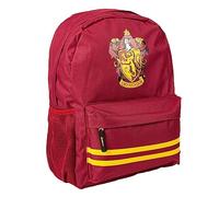 HARRY POTTER Mochila Casual Color Rojo - 30x14x41 cm - Fabricada en Poliéster - Incluye Bolsillo Lateral y Asas Ajustables - Estampado de Gryffindor - Producto Original Diseñado en España