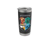 Harry Potter Mosaic Hogwarts Shield Vaso térmico de acero inoxidable de doble pared