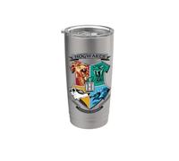 Harry Potter Mosaic Hogwarts Shield Vaso térmico de acero inoxidable de doble pared