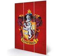 HARRY POTTER MW12843P - Impresión sobre madera, 20 x 29,5 cm (emblema Gryffondor), multicolor