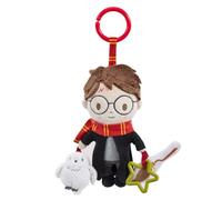 Harry Potter On the Go - Juguete de actividad para bebé recién nacido con clip para cochecito y cochecito con escoba arrugada y búho chirriante, juguete sensorial de Harry Potter para bebés, accesorio