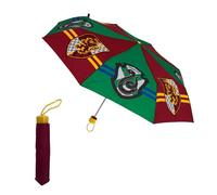 Harry Potter Paraguas Plegable Compacto, Paraguas para Niño, Estructura Alta Resistencia, Hogwarts Paraguas Clasico Gryffindor y Slytherin
