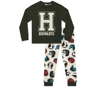Harry Potter Pijama Niño, Pijamas Invierno Niño Hogwarts, Pijama Chico Manica Lunga, Verde 7-8 años
