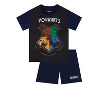 Harry Potter Pijamas Niño Verano, Pijama niño Hogwarts, Manga Corta Pijamas Chulos Hogwarts Crest, Azul 9-10 Años