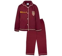 Harry Potter - Pijamas Personalizados para Niños - Pijamas de Invierno con Botones - 100% Algodón - Mercancía Oficial - 8-14 Años, Hogwarts, granate, 11-12 años