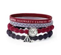 The Carat Shop Bandas para el pelo HARRY POTTER Platform 9 3/4 Deathly Hallows Rojo y Negro 4 piezas