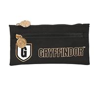 HARRY POTTER - Portatodo Doble Cremallera, Estuche Infantil, Estuche Niño, Ideal para Niños en Edad Escolar, Cómodo y Versátil, Calidad y Resistencia, 23x11 cm, Color Negro