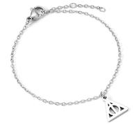 Harry Potter Pulsera de cadena de plata de acero inoxidable de las Reliquias de la Muerte, talla única, Acero inoxidable, No es una piedra preciosa