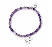 HARRY POTTER Pulsera de cristal con colgante de plata de ley y diseño de rayo y gafas, talla única, Plata de ley, lila, HPCR0587