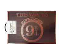 Harry Potter Felpudo (diseño de Plataforma 9 y ¾) 40 cm x 60 cm, Alfombrilla de Goma, Regalos para Mujeres, Regalos para Hombres, Producto Oficial, Color marrón