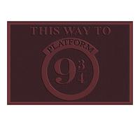 Harry Potter Felpudo (diseño de Plataforma 9 y ¾) 40 cm x 60 cm, Alfombrilla de Goma, Regalos para Mujeres, Regalos para Hombres, Producto Oficial, Color marrón