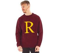 Harry Potter R para Ron Jersey De Navidad para Adultos | Sudadera De Punto Ron Weasley Letter R para Hombre Y Mujer | Ropa De Merchandising De Películas Navideñas En Rojo | Regalo Festivo De Hogwarts