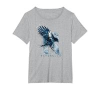 Harry Potter Ravenclaw Watercolour R Camiseta, Mujer Tallas Grandes, Gris Jaspeado, 4XL Grande