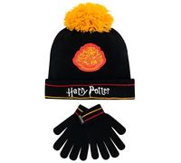 Harry Potter Set de gorro y guantes de invierno para niños Hogwarts Negro Talla única
