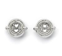 The Carat Shop Pendientes de botón Harry Potter Time Turner bañados en plata