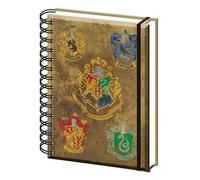 HARRY POTTER Harry POTTER-RD-RS461899 Warner Brothers Libreta Espiral A5 Escudos Casas y Ho, Estampado de pájaros, Multicolor (SR72083)