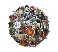 Harry Potter Stickers, 50 Pieces Motorcycle Stickers Vinyl Laptop Stickers for Water Bottle, Luggage, Skateboard, Motorcycles, Gift for Adults Kids