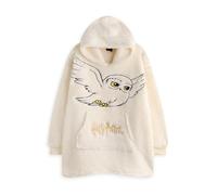 Harry Potter Sudadera con Capucha para Mujer | Jersey con Capucha Color Beige para Adultos con Bordado del Personaje del búho Hedwig | Ropa de Estar por casa con Forro de Sherpa