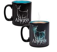 Harry Potter Taza de café de cerámica que cambia el calor, grande, 20 onzas, diseño oficial de Doe Patronus que revela con calor, regalo de amor de libro y película para niños, adolescentes, adultos