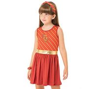 Harry Potter Vestido Gryffindor para Niña con Accesorios de Pelo, Set Diadema y Coletero, Regalo, Talla 6 Años