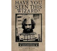 Harry Potter - Póster con Texto en inglés «Wanted Sirius Black» («Se Busca a Sirius Black»), tamaño Grande, Multicolor