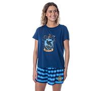 Harry Potter Women's Hogwarts Castle Ravenclaw Shirt and Shorts Sleepwear Pajama Set (X-Small)