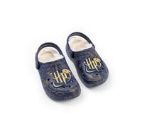 Harry Potter Zuecos para niña con Forro de Piel y Logo Azul Marino | Forro Suave para Mayor Comodidad | Ropa Informal para la Escuela y el Ocio | Calzado con temática de películas