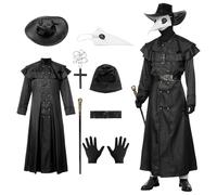 Harsever Disfraz de médico de peste, disfraz de médico de la peste, disfraz de cuervo con pico largo, máscara medieval steampunk, disfraz de pájaro viento para mascarada, baile, fiesta, carnaval,
